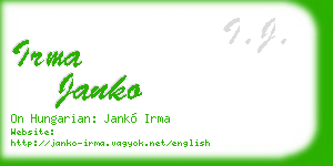irma janko business card